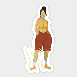 Orange Summer Thanatos Tied Hair Sticker